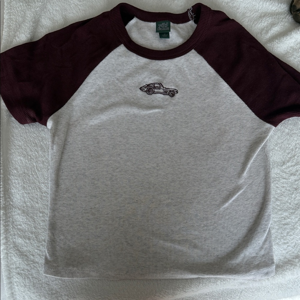 Wild Fable crop top with car embroidery.